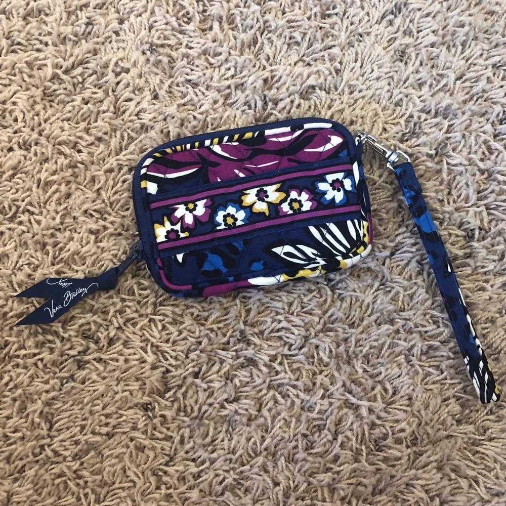 Vera Bradley Blue Floral Wristlet Wallet
